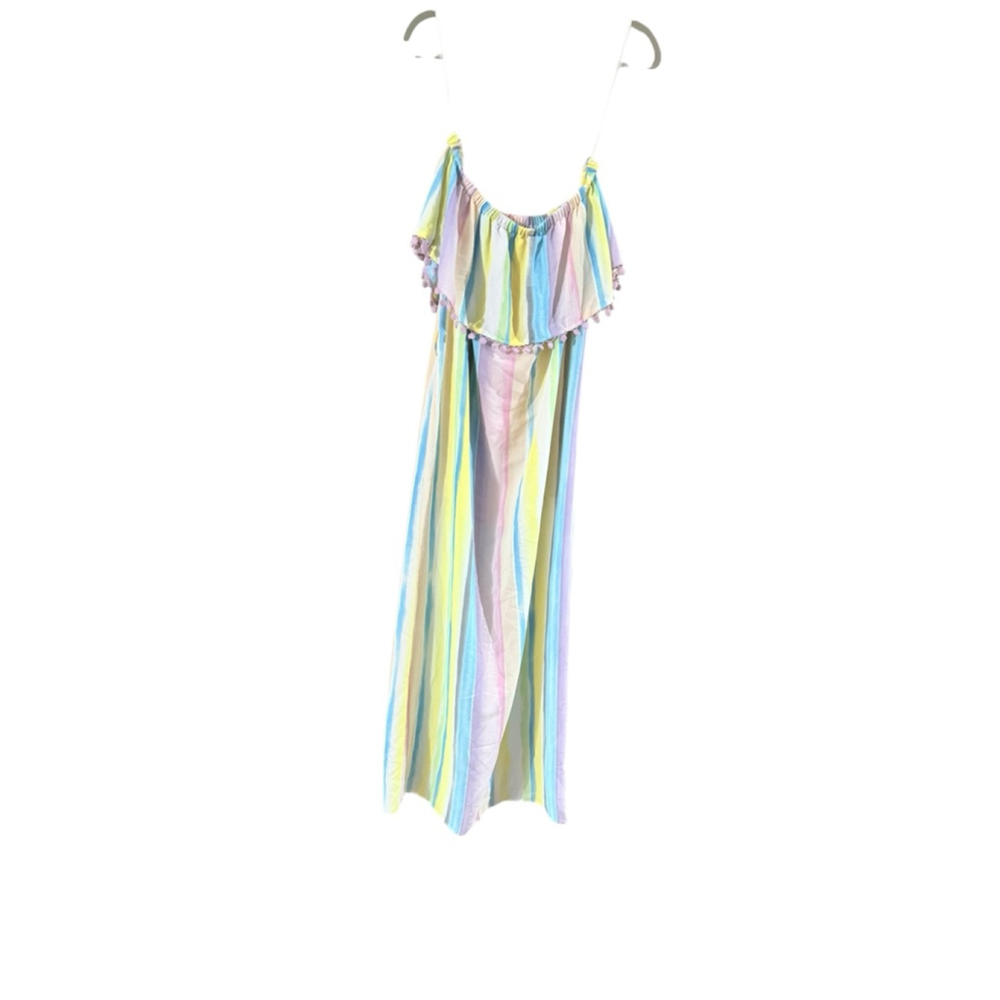 Women's Buddy Love Multicolor Striped Off-Shoulder Maxi Dress S - Picture 4 of 9